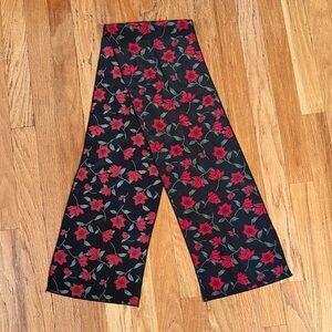Floral Black and Red Scarf